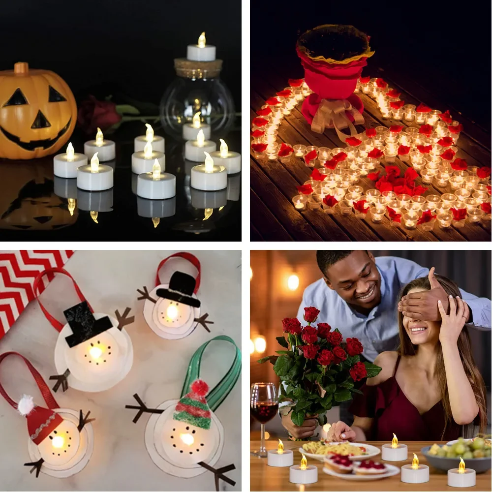 Vela Electrónica LED sin Llama con Control Remoto, Iluminación LED con Llama parpadeante, Velas de Té para Bodas, Fiestas y Decoración del Hogar