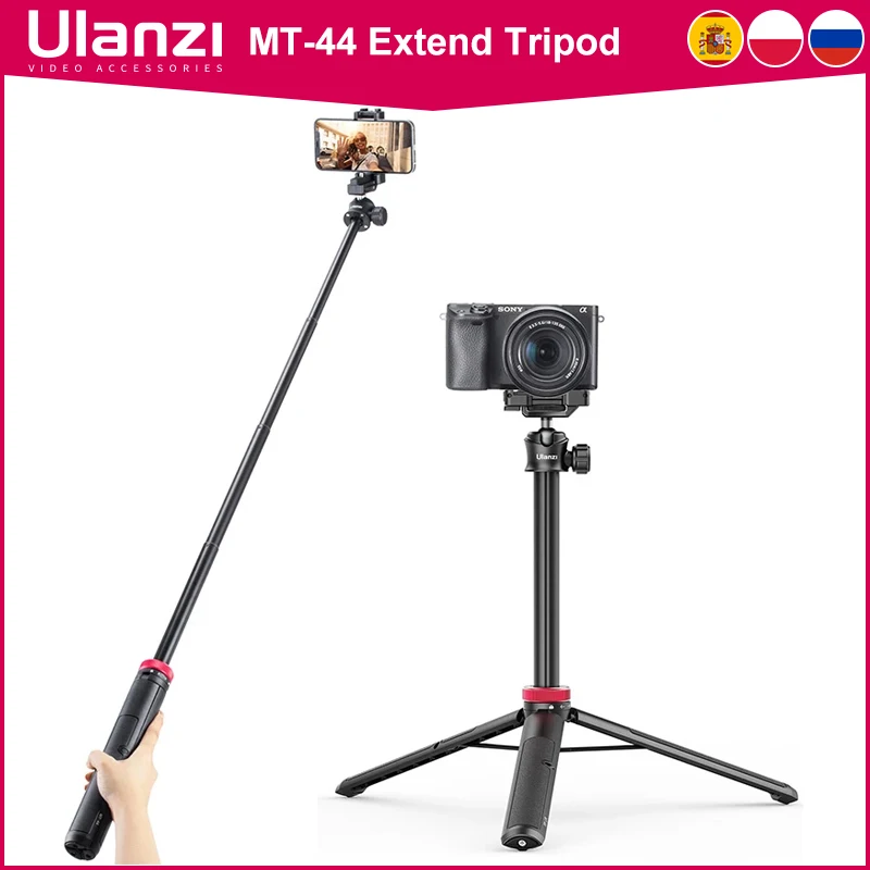 ULANZI TRIPOD MT-44 trípodes Smartphone Vlog trípodes con zapata fría soporte de montaje para teléfono para trípode móvil cámara portátil SLR
