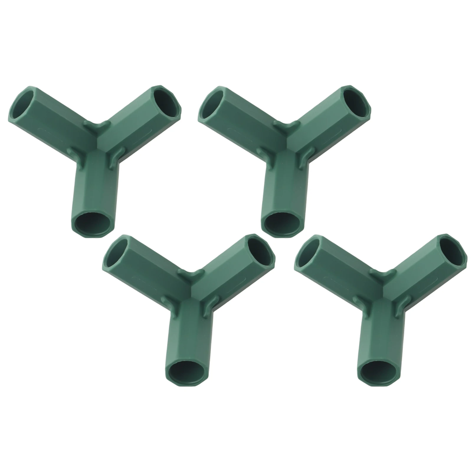 4 Uds. Conectores de construcción de marco de invernadero de plástico de 16mm, adaptador de juntas de poste de estructura de jardín verde para exteriores, soporte de 3 vías DIY