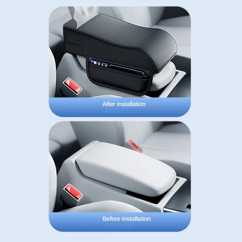 Caja de reposabrazos para coche, almohadilla de altura, soporte Universal para reposabrazos Central, cubierta de reposabrazos de cuero para coche con soporte para pañuelos, cubierta para reposabrazos