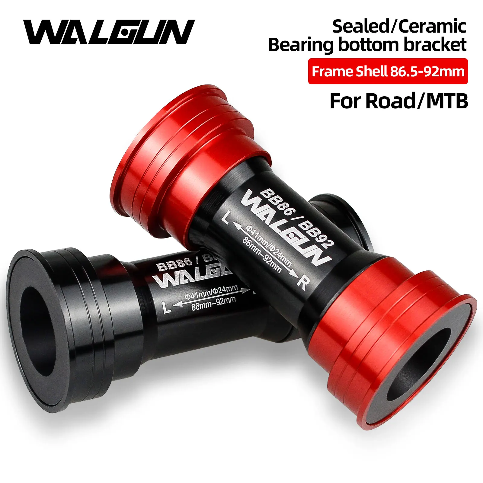 Soporte inferior de cerámica para bicicleta, piezas de manivela para bici de carretera, BB86, BB92, PF4124, PF4130, PF41DUB, 41mm, 24mm, 30mm, 29mm, DUB Gxp 105