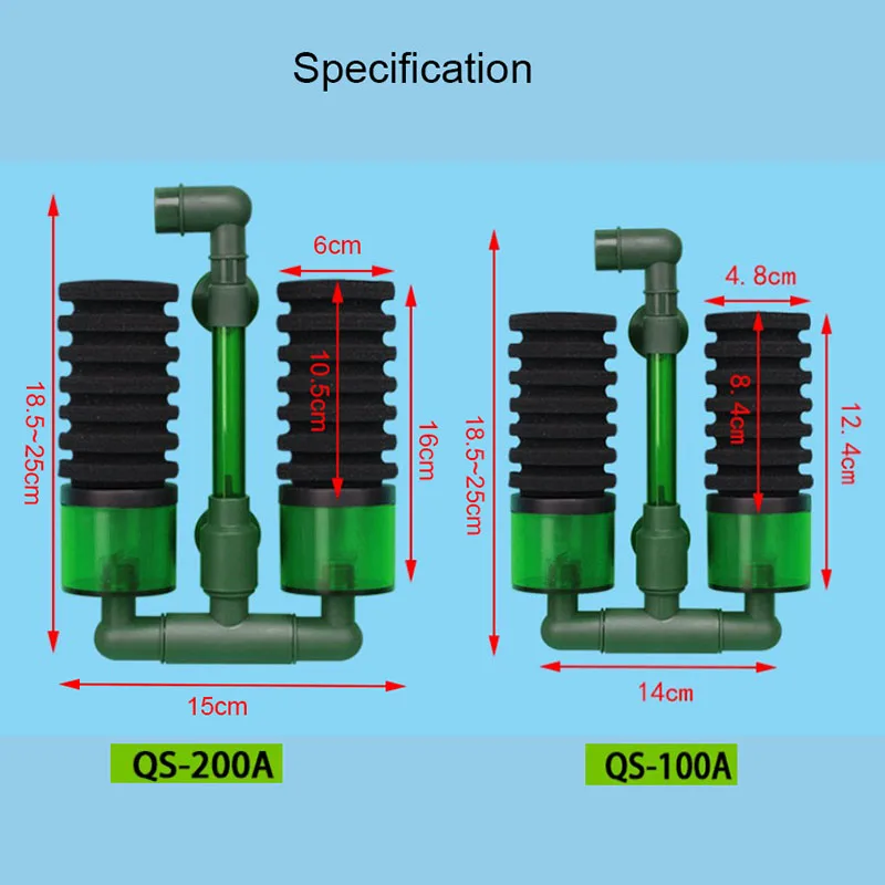Esponja de filtro para acuario de doble uso, algodón bioquímico, filtración de acuario, accesorios de Biospong con caja de filtro extraíble