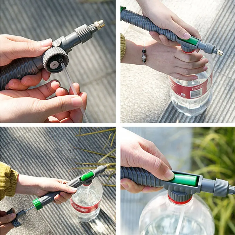Rociador de riego para jardinería, botella de bebida, bote de riego, pequeño cabezal de pulverización ajustable de presión manual de alta presión