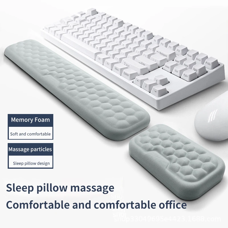 Alfombrilla de ratón ergonómica para teclado, reposamuñecas para oficina, protección de escritura, relajación, muñeca, alfombrilla de ratón de espuma viscoelástica, alfombrilla de escritorio para ordenador portátil