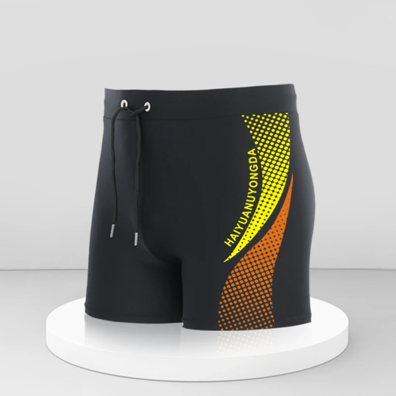 Traje de Baño para Hombre con Estampado Geométrico y de Letras, Talla Europea, con Cordón Ajustable, Secado Rápido y Elástico, para Verano