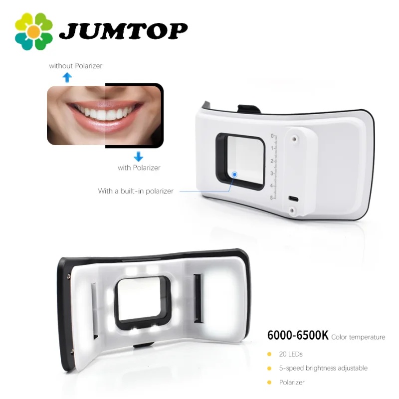 JUMTOP luz de fotografía Dental Intraoral 6000-6500K temperatura de Color luz de Flash de dentista lámpara de relleno Oral