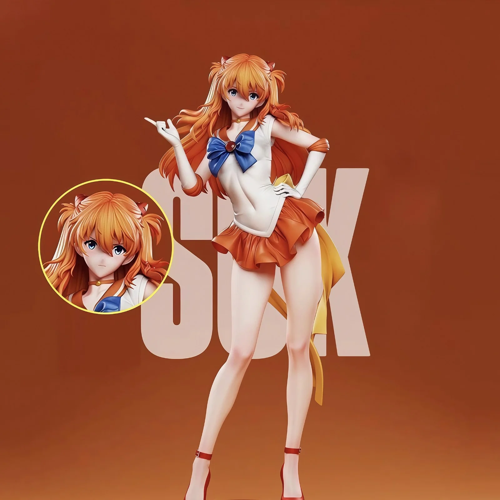 Figuras de Anime EVA Asuka de 29 cm y 11,4 pulgadas, estatua de PVC, adorno de escritorio, colección de figuras, modelo de decoración, juguetes para habitación, escritorio, regalos