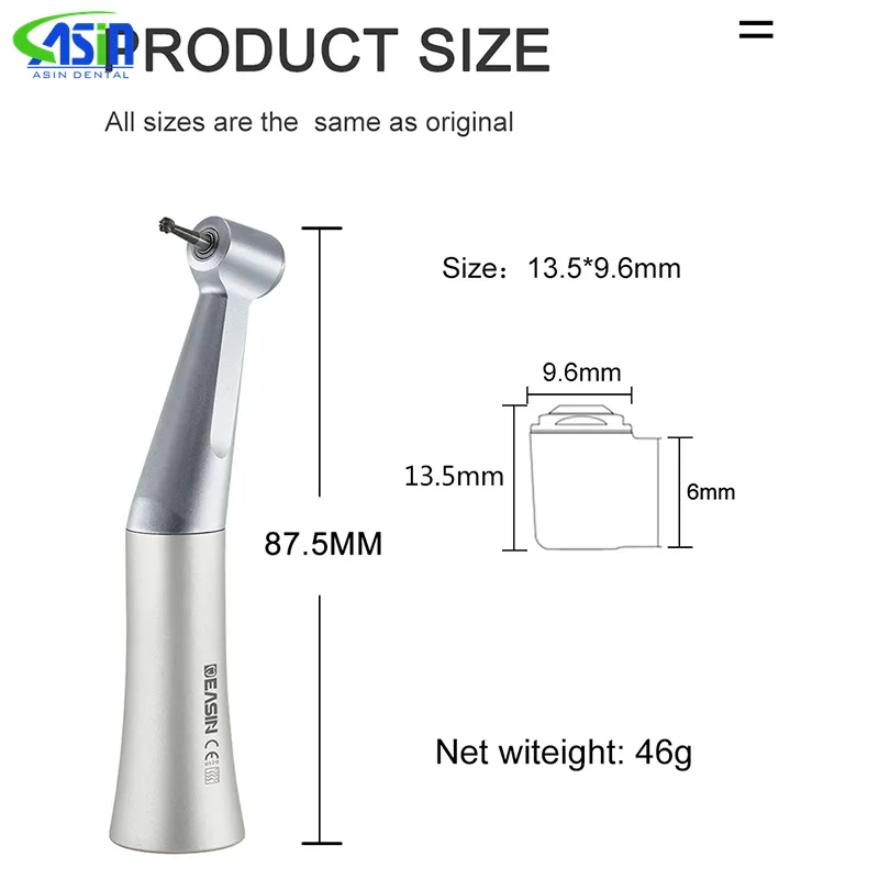 Pieza de mano Dental FX25 de baja velocidad, instrumentos de cirugía dental de contraángulo 1:1, relación de engranaje de accionamiento directo, aplicable para Motor de aire tipo E