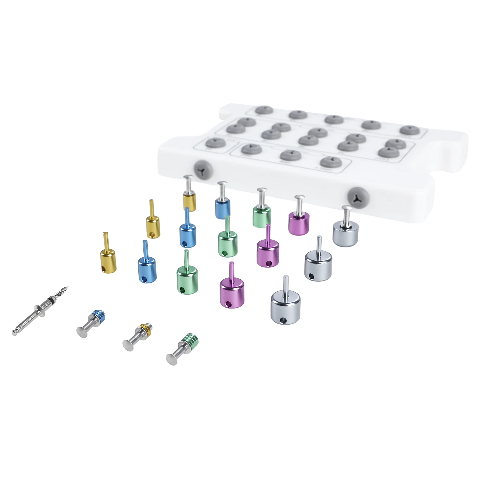Juego de 19 Piezas de Brocas Guiadas Universales, Kit de Guía y Posicionamiento de Implantes Dentales Universales