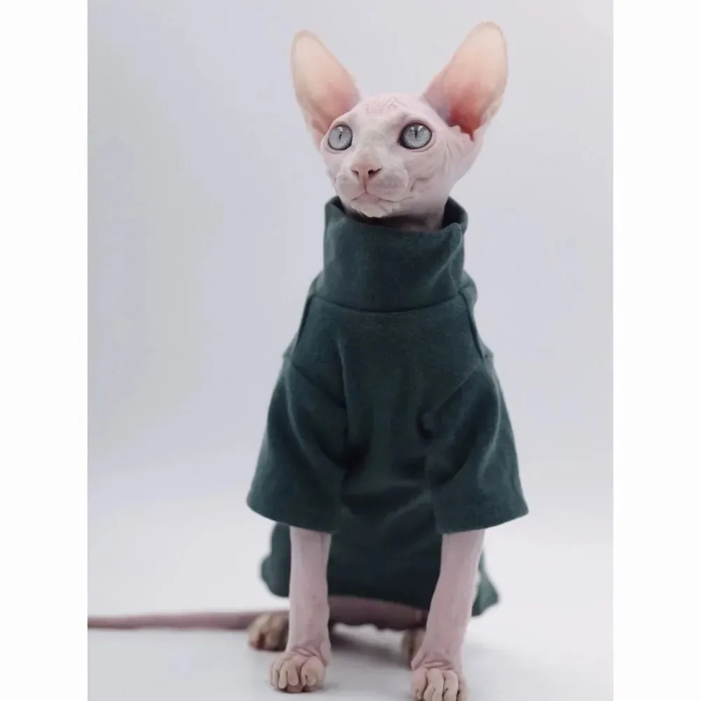 Sphynx-ropa para gatos de algodón suave para bebé, traje de invierno para gato, Color sólido, Devon, suéter sin pelo para gato, disfraz, ropa para mascotas
