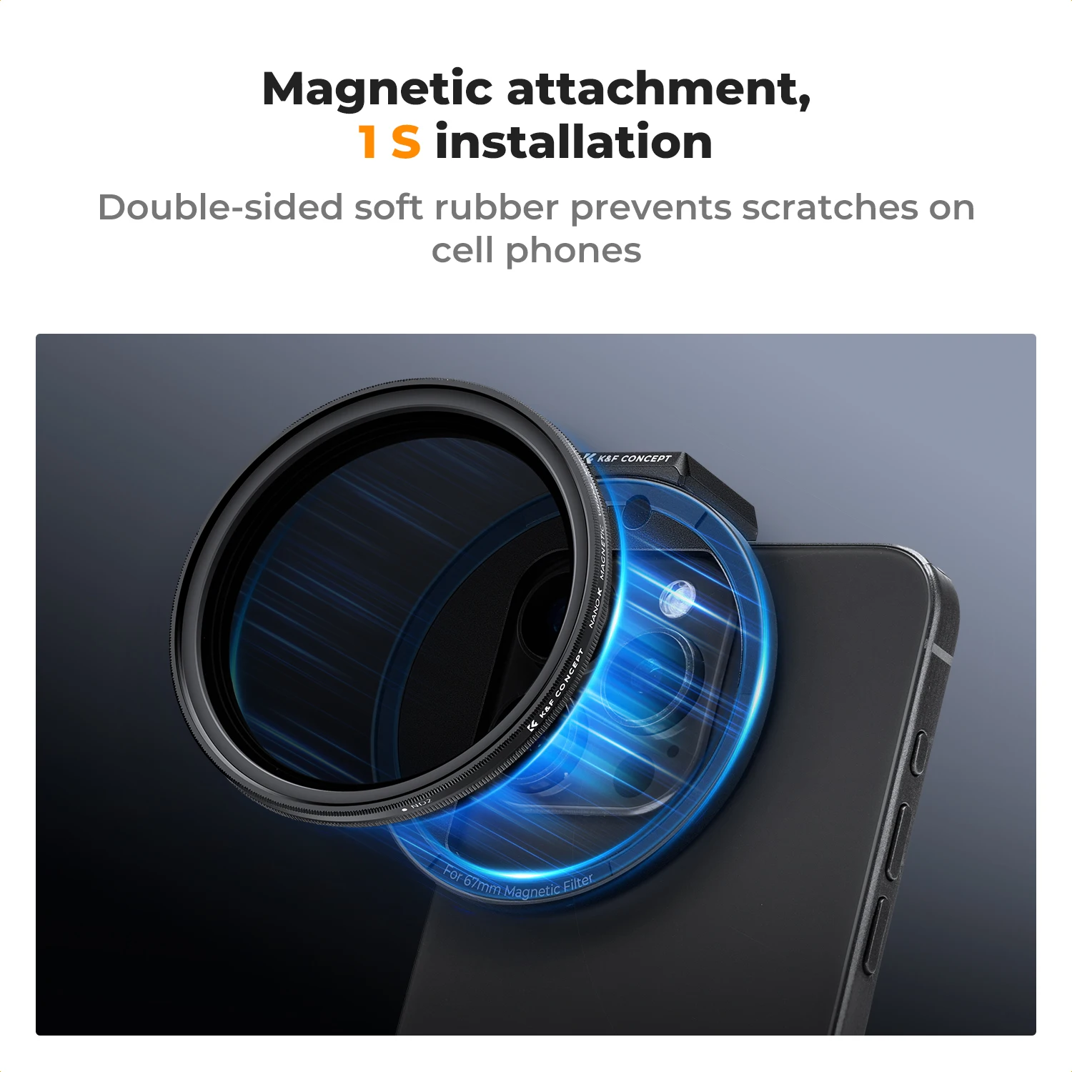 K & F Concept-Kit de filtro magnético con Clip, 67mm, ND2-32 Variable, filtro CPL y montaje adaptador para todos los teléfonos, iPhone 15, 14, 13, 12