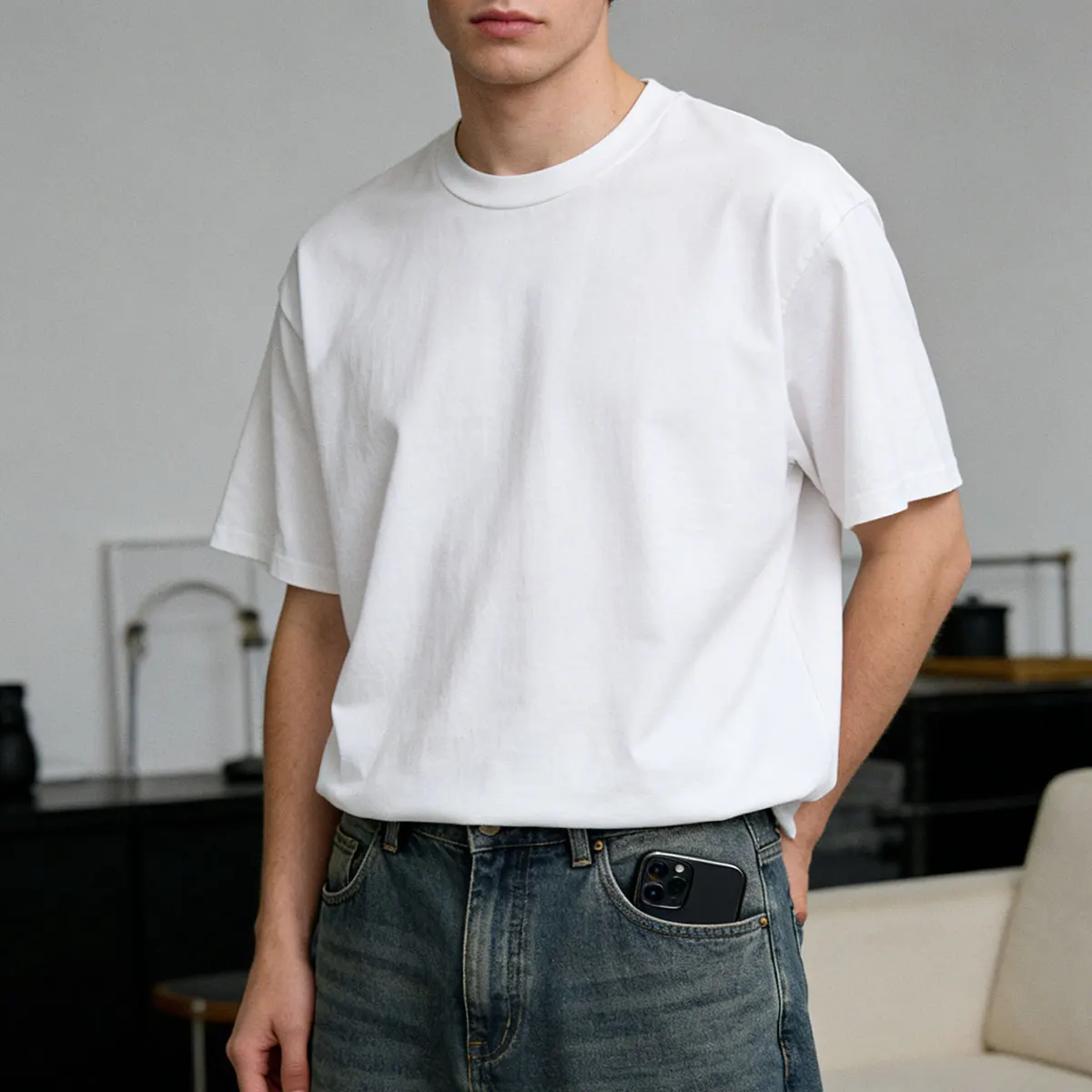 Camiseta 100% algodón, paquete de 5, suave, transpirable, resistente a la decoloración, para hombre y mujer, cuello redondo, camiseta de verano, negra/blanca/gris, unisex.
