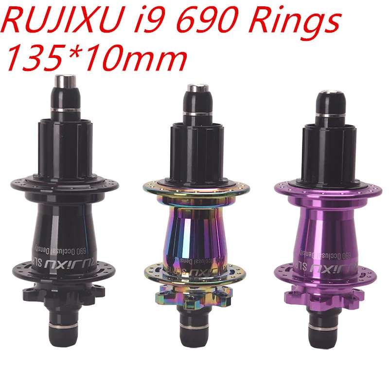RUJIXU-Dirt Jump Hub, cerraduras de una sola velocidad, mecanizado de aleación de aluminio, 32 agujeros, 135x10 mm, buje de bicicleta DJ MTB, 6 garras, 2 dientes, BMX