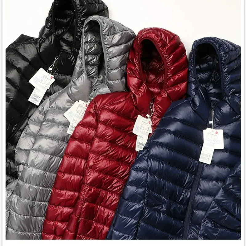 2025 Otoño e Invierno nueva chaqueta ligera de plumón para hombre corta con capucha Joker ligero fino plumón de pato blanco abrigo de talla grande