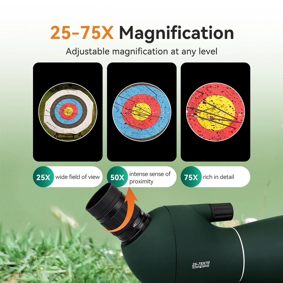 SVBONY 50/60/70/80 telescopio con Zoom potente prisma PORRO impermeable de largo alcance para equipo de camping y disparar