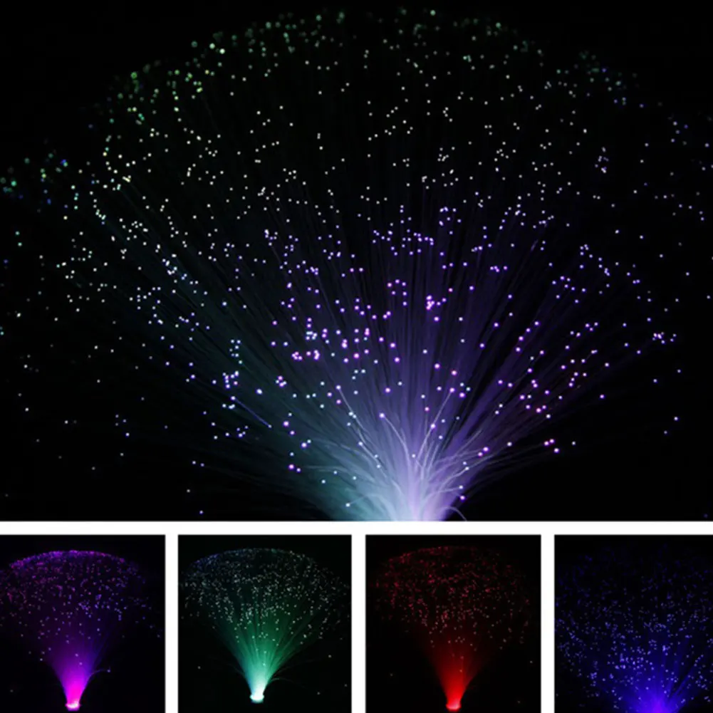 Lámpara LED de fibra óptica Multicolor, luz de cielo estrellado para vacaciones, boda, centro de mesa, iluminación nocturna, decoración