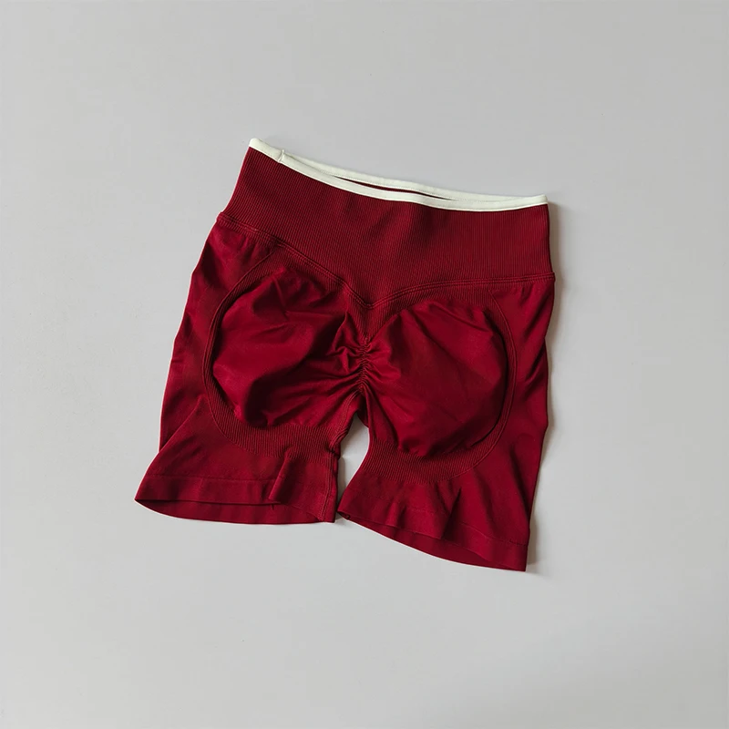 Pantalones Cortos Deportivos de Mujer para Gimnasio, Fitness, Ciclismo, Yoga, Correr, de Cintura Alta, con Efecto Scrunch Butt, Sin Costuras, Ajustados para Entrenamiento