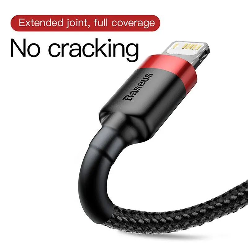 Cable USB Baseus para iPhone 14 13 Pro Max Cable USB de carga rápida para iPhone 12 Mini Pro Max Cable USB 2.4A de datos