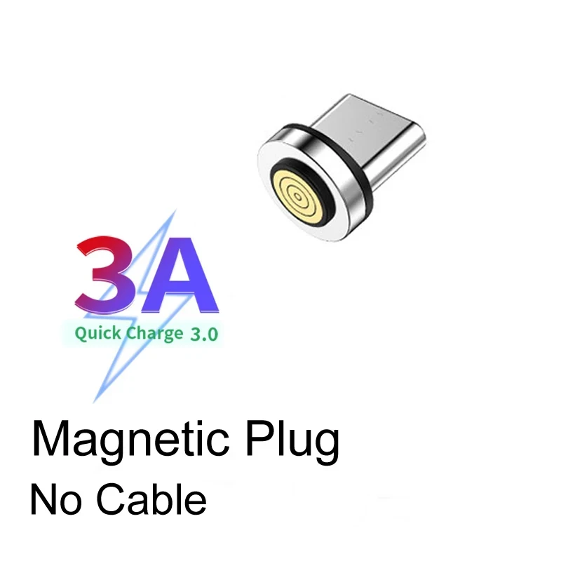 7Pin 3A USB-A tipo C puntas de enchufe magnético adaptador de Cable de carga rápida para cargador magnético Samsung 360 °   Conector de rotación de grados