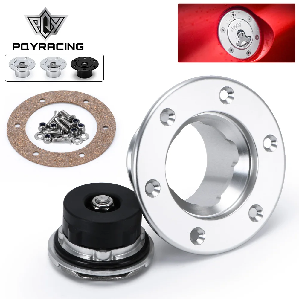 PQY-Tapa de depósito de combustible de aluminio, montaje empotrado, superficie de 6 pernos, apertura de oxidación, ID de 35,5mm, PQY-SLYXG01