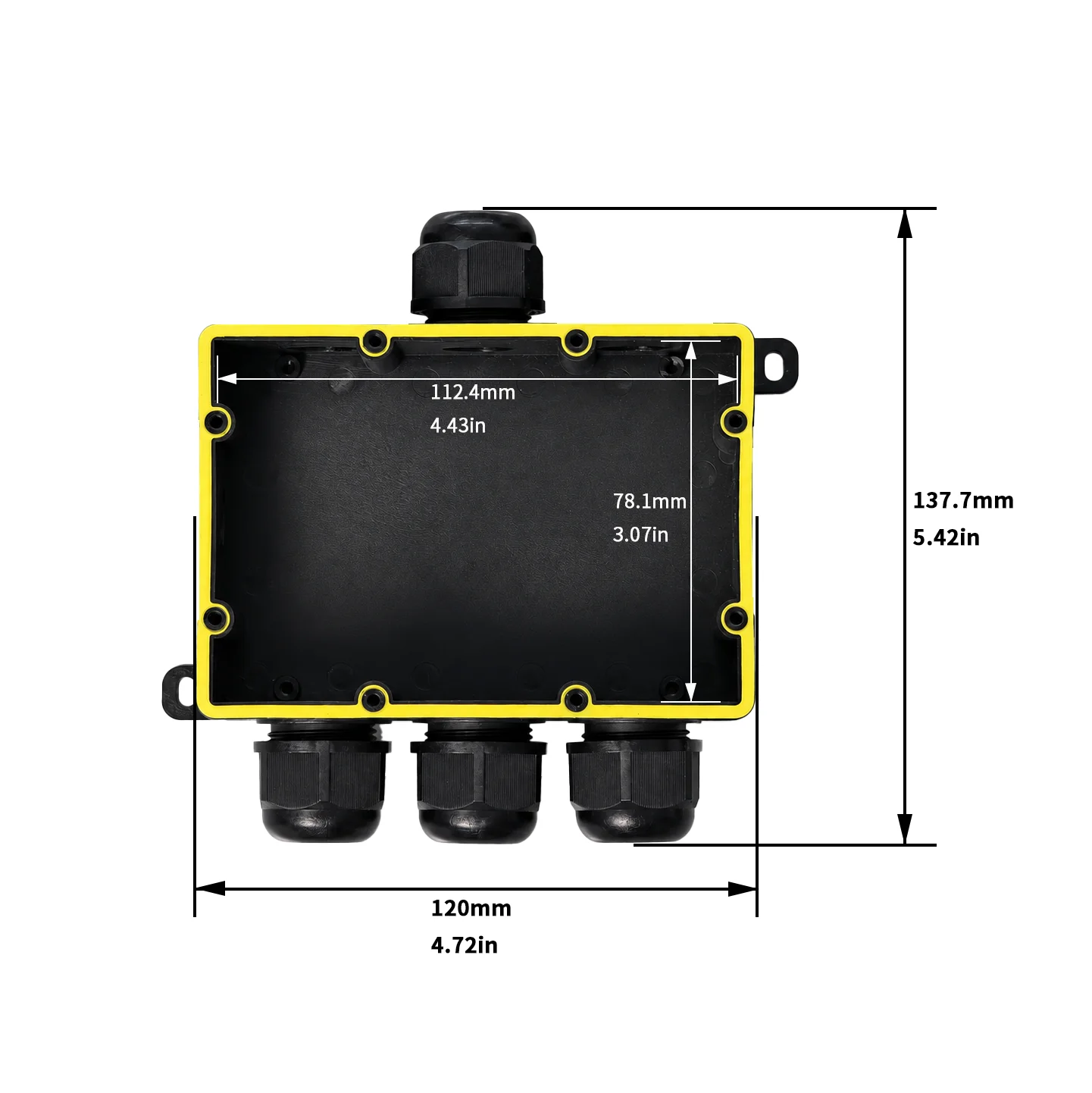 Caja de Conexiones Eléctrica para Exteriores IP68 de 2-8 Vías, Caja de Empalmes Múltiples M25, 450V, para Cableado de Distribución de Energía