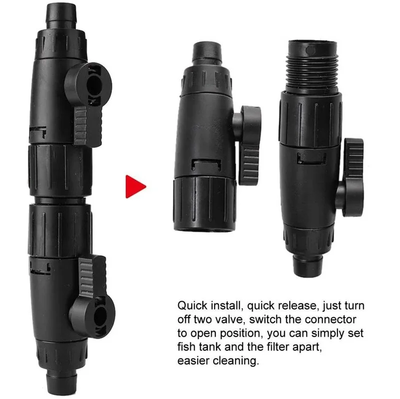 Conector de Liberación Rápida de Doble Válvula de 12/16 mm para Acuario, Conector de Manguera para Pecera, Accesorios para Filtro de Acuario