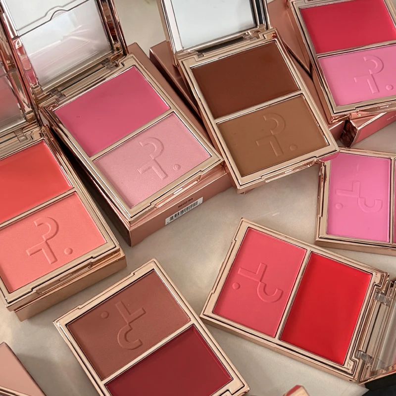 Hot Patrick Major Headlines Double Take Creme & Powder Blush Duo, Maquillaje Facial Duradero, Polvo de Cobertura Facial Natural, Colorete TA