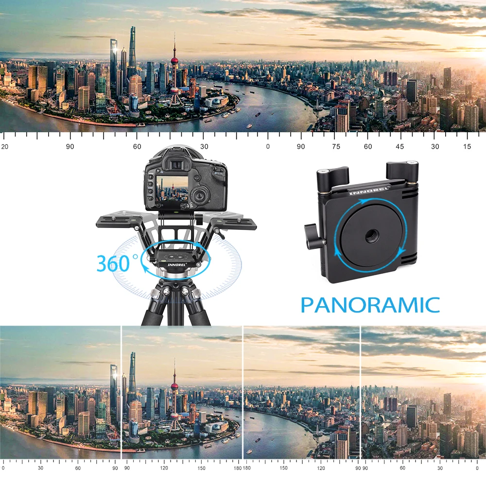 Cabezal de trípode inclinable INNOREL ZH7 Z, cabezal plegable Flexible con perilla de ajuste para cámara DSLR, videocámara, carril deslizante de carga de 5kg