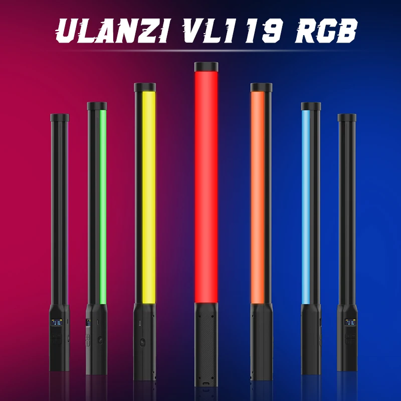 Ulanzi VL119 luz de palo colorida RGB de mano 19,68 pulgadas varita de luz LED de mano CRI 95 + 2500K-9000K lámpara de estudio de fotografía