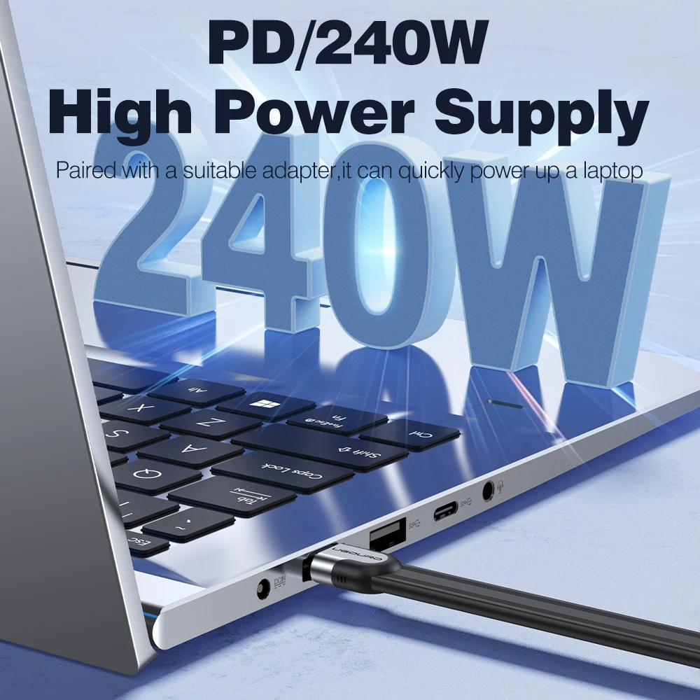 UGOURD 40Gbps Thunderbolt 4 USB C Cable de función completa Cable plano USB4 con fecha 0,15 m 1m 8K PD 240W Cable para Thunderbolt3 iPhone SSD