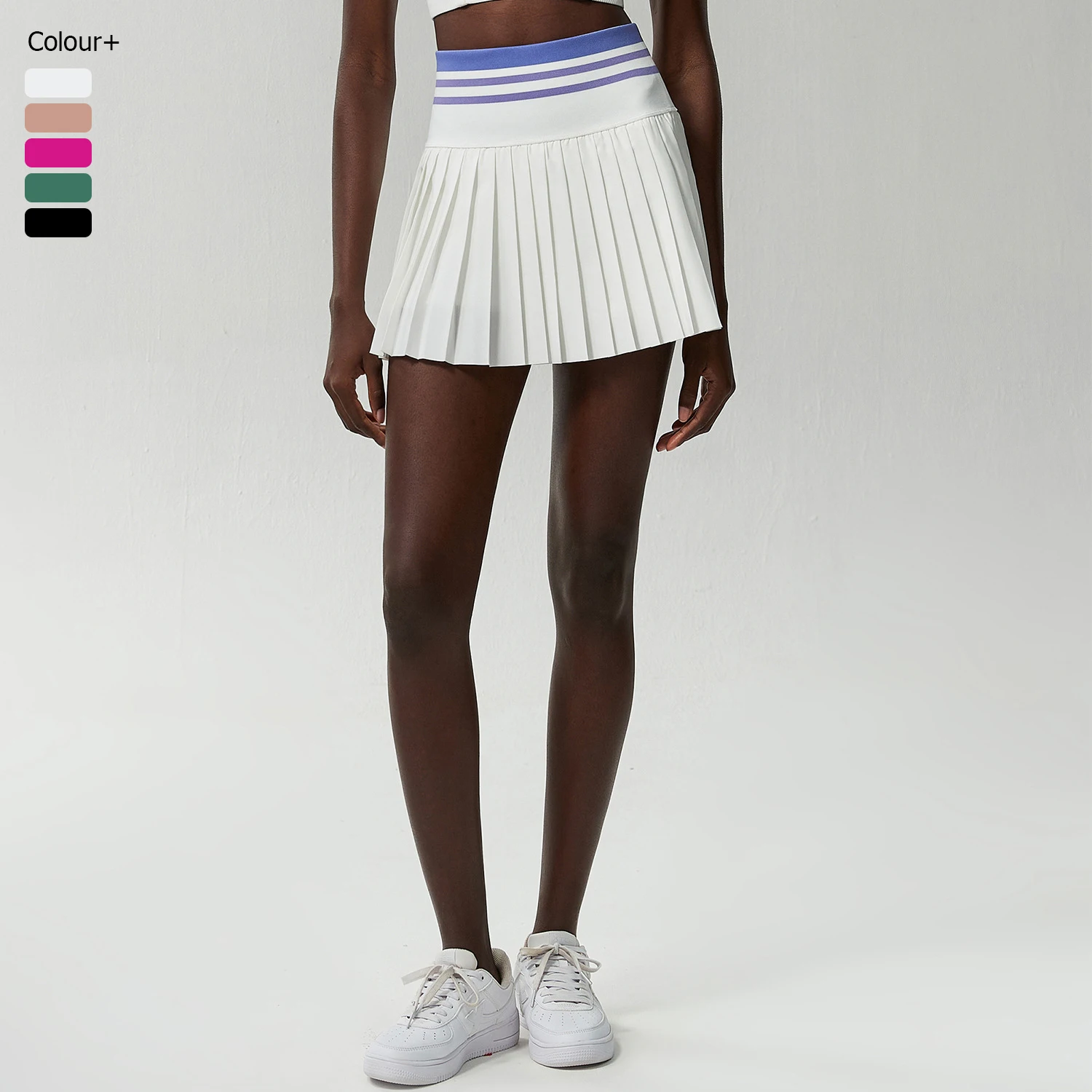 Falda de tenis plisada para mujer, falda de verano de Color sólido de cintura alta para Yoga y correr, ropa deportiva corta 2 en 1 con bolsillo para gimnasio, ropa de entrenamiento