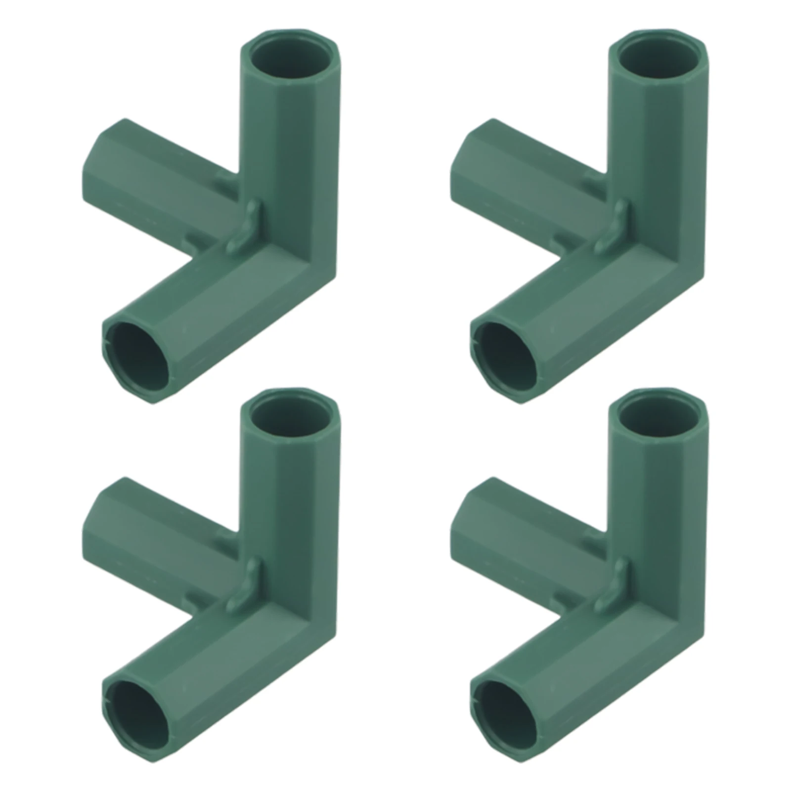 4 Uds. Conectores de construcción de marco de invernadero de plástico de 16mm, adaptador de juntas de poste de estructura de jardín verde para exteriores, soporte de 3 vías DIY
