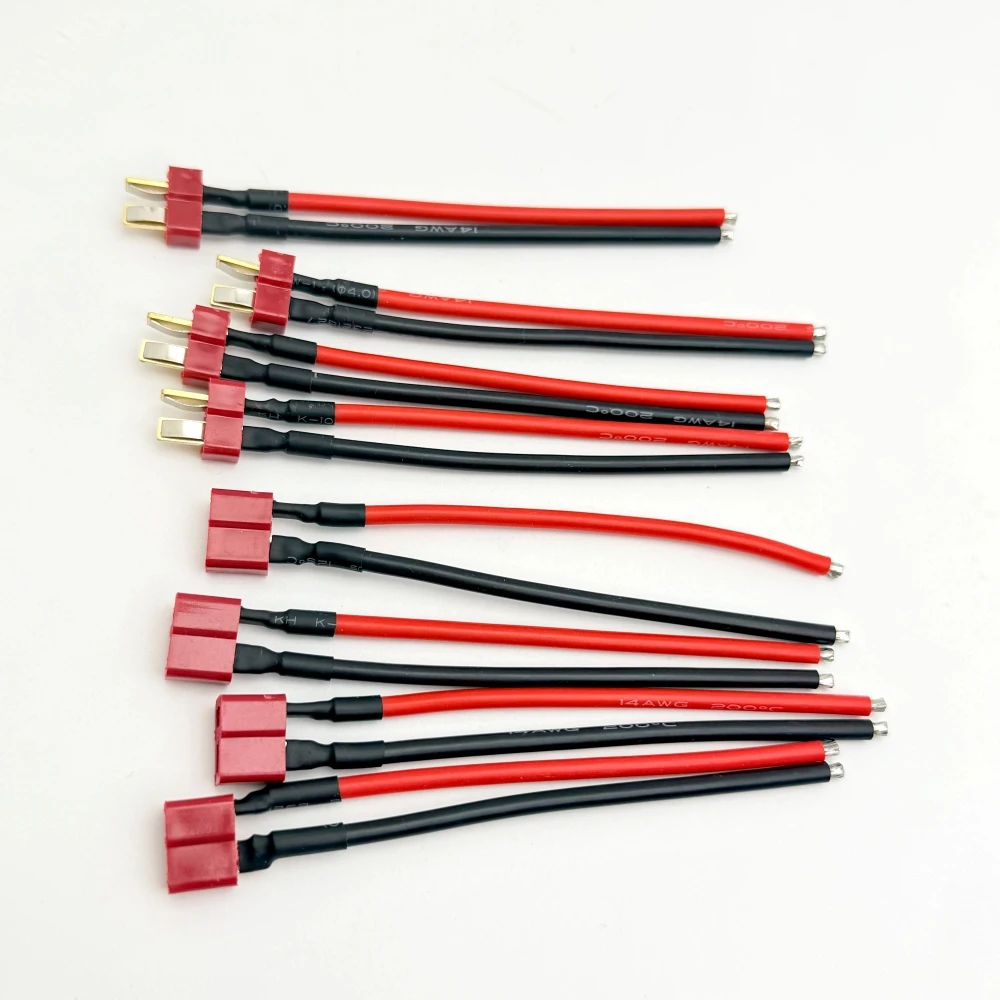 4 Conectores Deans T Macho/Hembra con Cable de Silicona Suave 14AWG para Batería Lipo RC, Cable de Expansión, Venta al por Mayor
