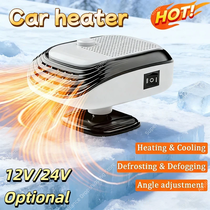 360 °   Calefactor de Coche Rápido de Invierno con Rotación, 12V/24V, Ventilador de Calefacción para Coche, Gran Área de Soplado, Velocidad del Viento Ajustable, Desempañador de Parabrisas 2026