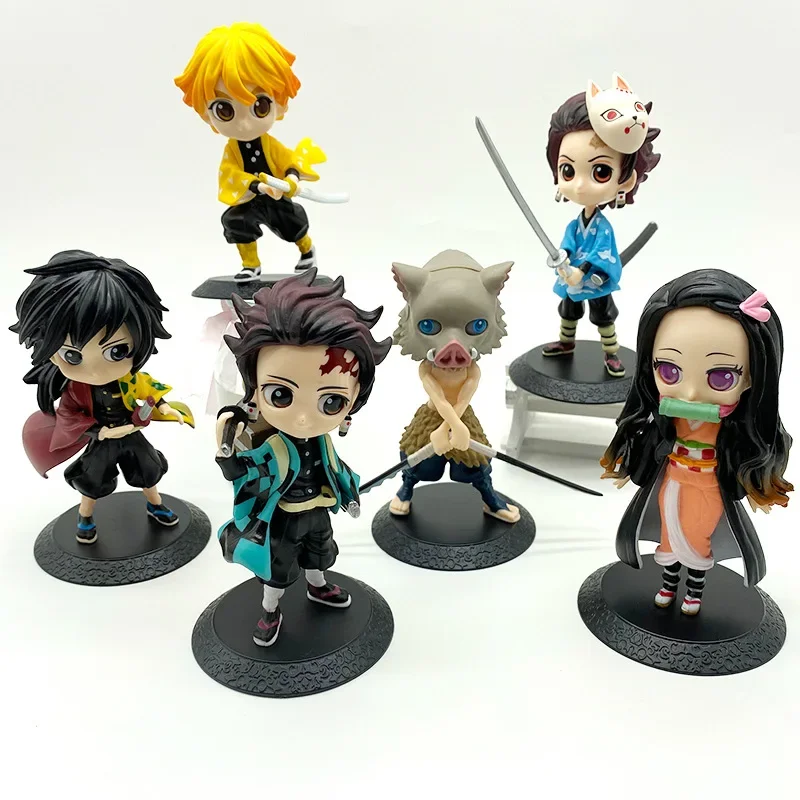 Caja de figuras de Demon slayer, juguete de Anime aleatorio, Kamado, Nezuko, Tanjirou, Agatsuma, Zenitsu, Hashibira, Inosuke, modelo de PVC, 1 unidad