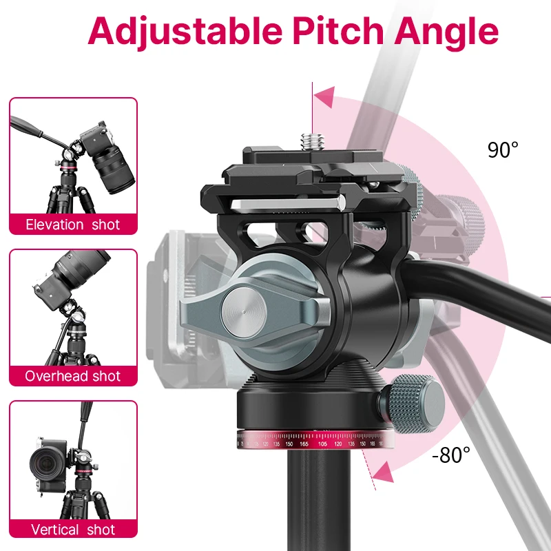 Ulanzi-Cabezal de bola hidráulica fluida para U-190, trípode panorámico para cámara de vídeo DSLR, con mango Arca, para monopié