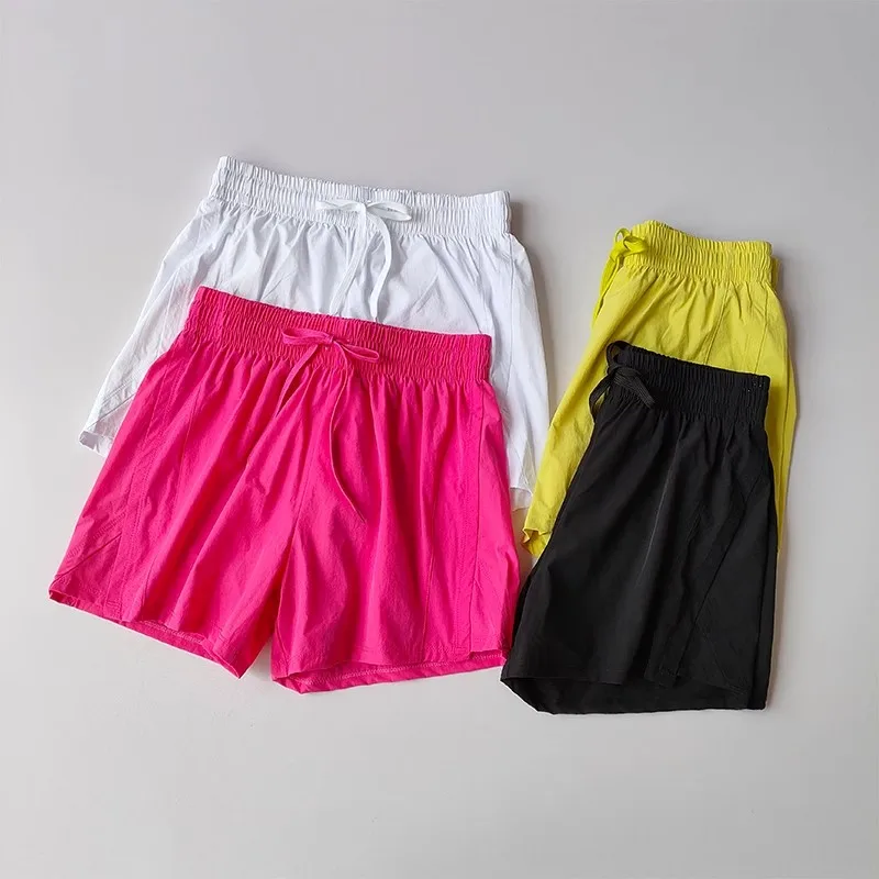 Pantalones cortos de Yoga para correr altos de verano para mujer, pantalones cortos de Control para correr, pantalones cortos de ocio 2 en 1, pantalones cortos de ciclismo, pantalones cortos deportivos