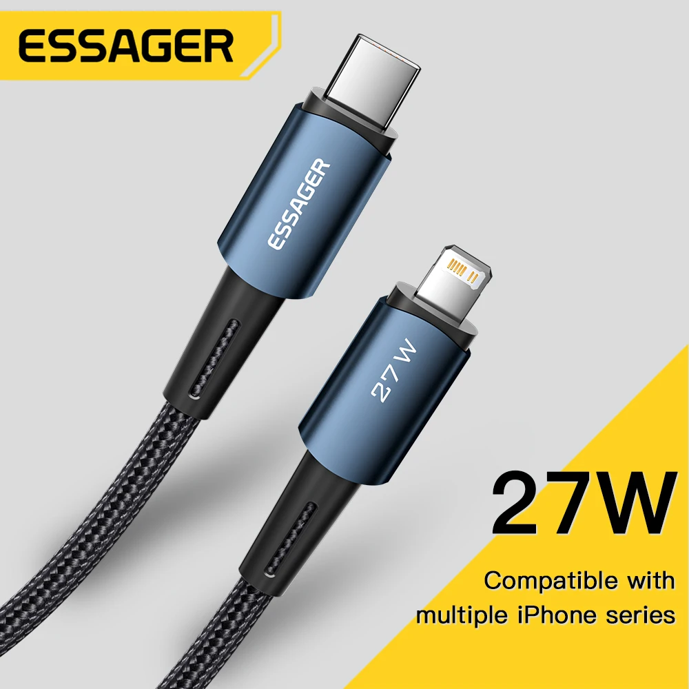 Cable USB C Essager para iPhone 14, 13, 12, 11 Pro Max, XS, Cable de carga rápida de 20W, Cable de datos tipo C para iPad y Macbook