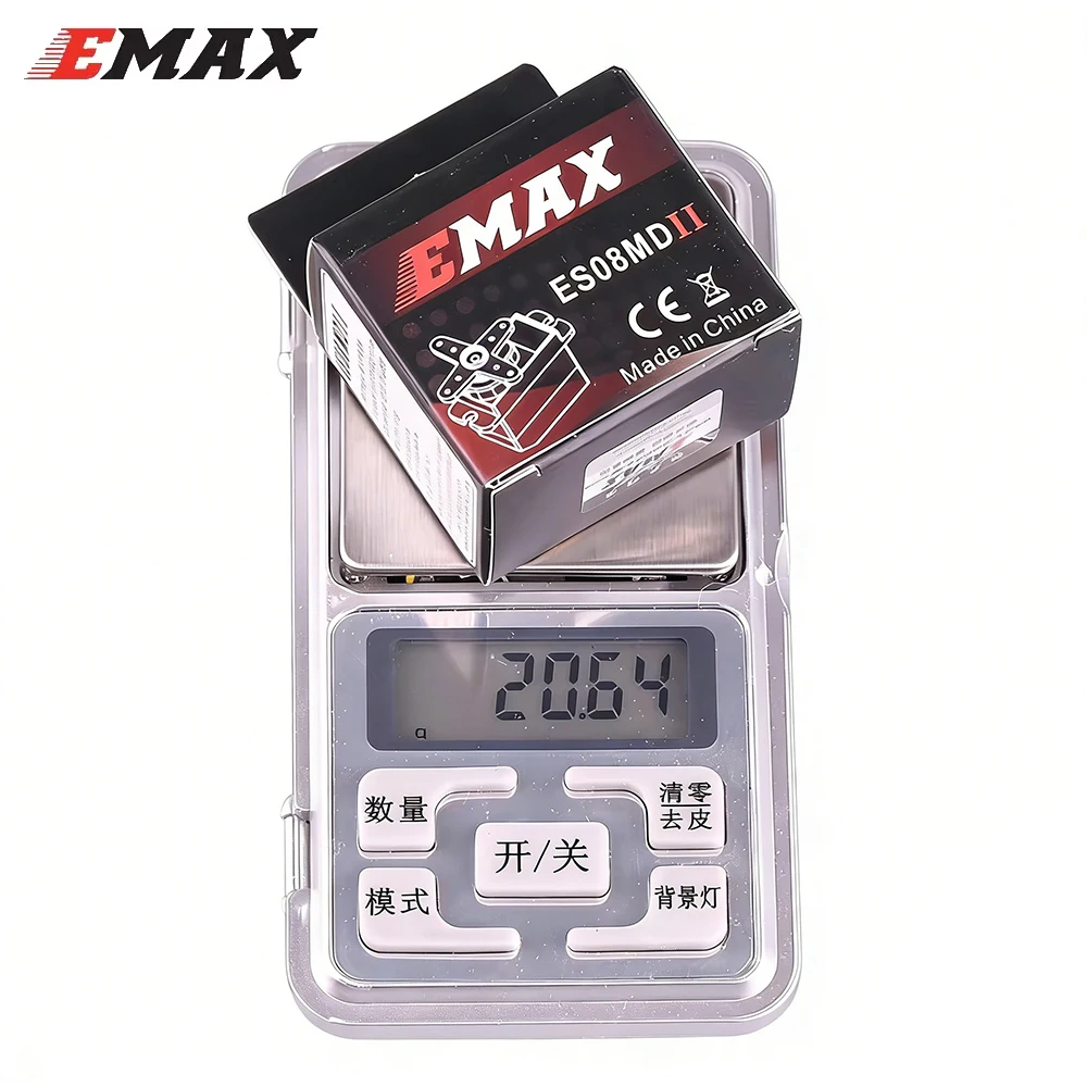 Servo Digital Mini Emax ES08MD ES08MDII 4-6.0V 2kg con Engranaje Metálico, Conector Futaba/JR para Accesorios de Helicóptero y Avión TREX 450