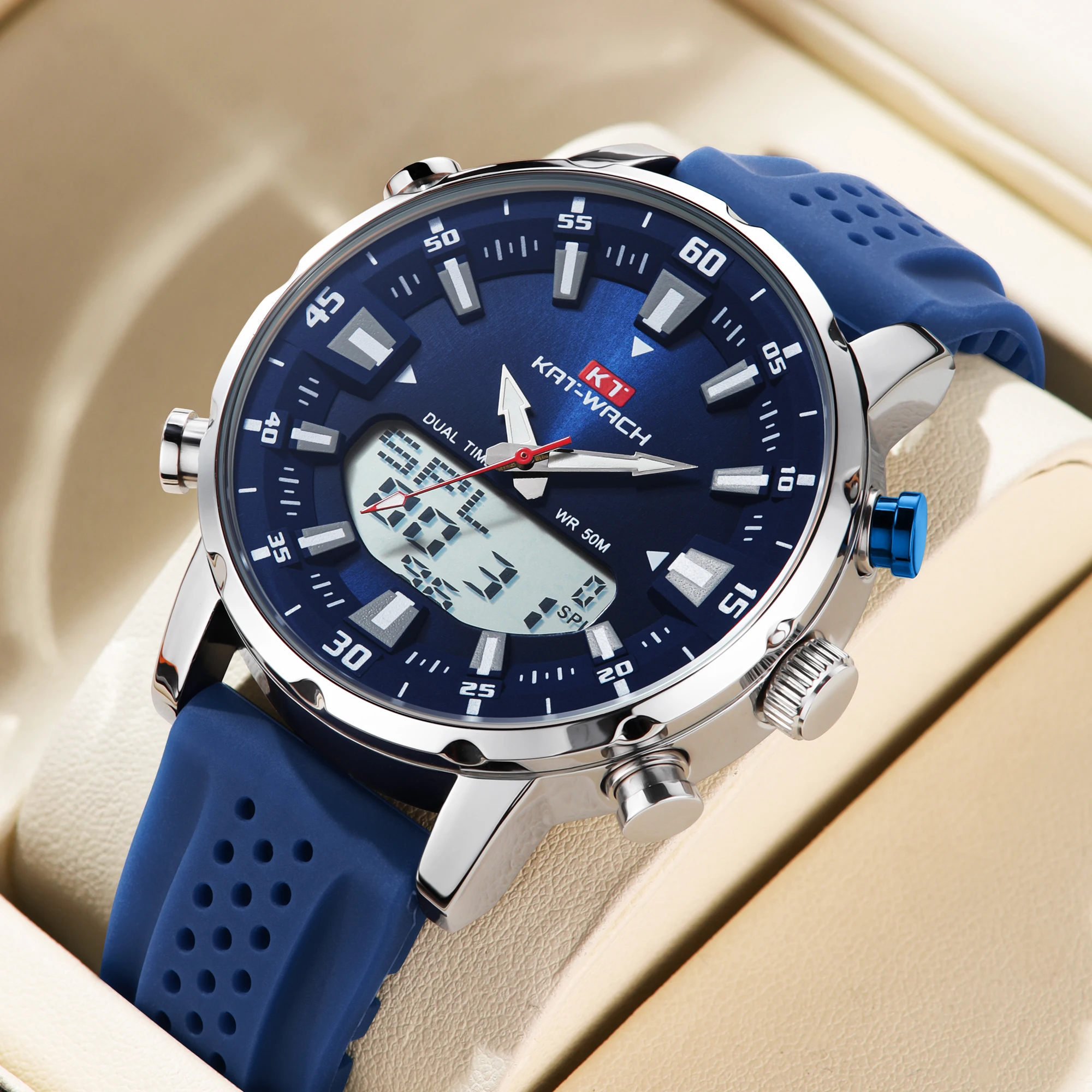 Relojes de Cuarzo Kat-Wach para Hombre, Originales, Resistentes al Agua, de Alta Calidad, Automáticos, Reloj Negro, Regalos para Papá, Relojes para Hombre