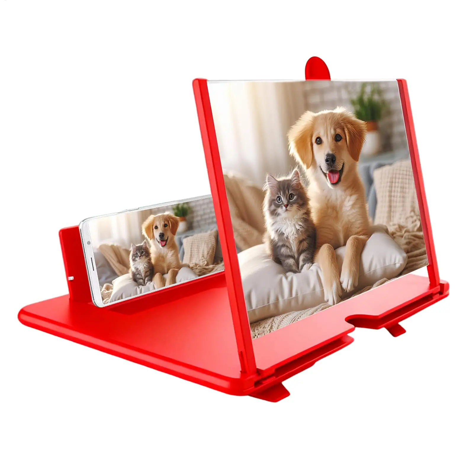 Amplificador de Pantalla para Teléfono, Lupa 3D HD de Sobremesa para Celulares, Ideal para Personas Mayores, Ver Videos, Noches de Cine, Hogar, Viajes y Descanso