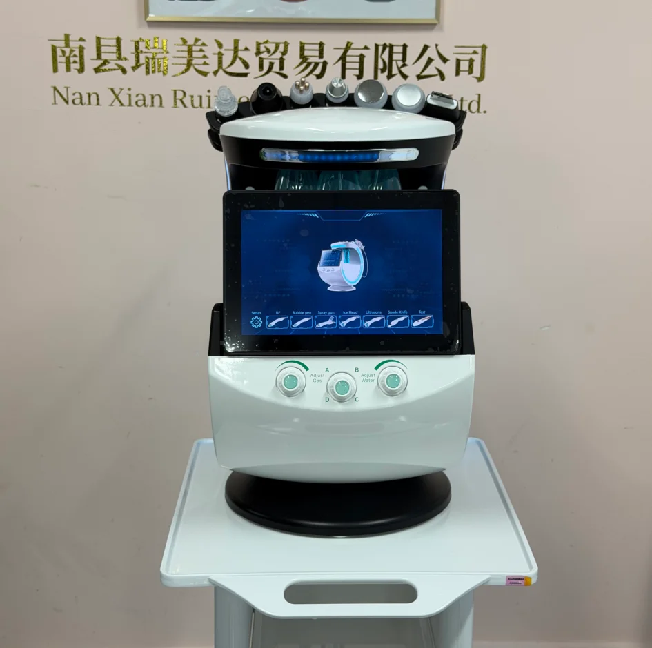 Máquina Facial Hydra Inteligente 7 en 1, Analizador de Piel, Limpieza Profunda de Poros, Dispositivo de Belleza Antienvejecimiento Hydra Lift, Azul Hielo