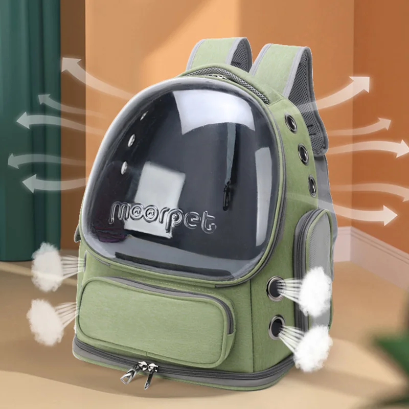 Bolsa transportadora transparente para gatos, mochila de viaje al aire libre para gatos, perros pequeños, bolsa de transporte transpirable para gatos, suministros para mascotas