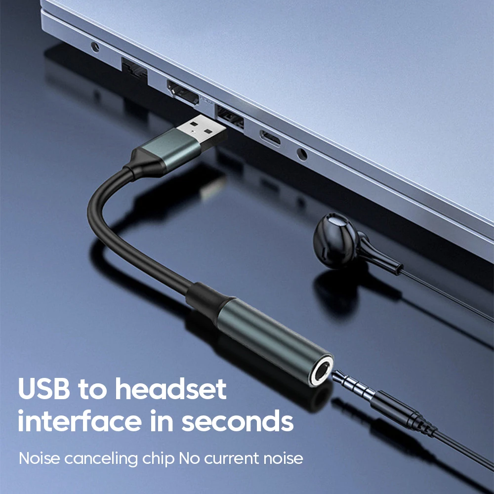 Olaf-Adaptador de conector de Audio USB a 3,5mm, auriculares/micrófono de 3,5mm, adaptador de conector USB a 3,5, tarjeta de sonido estéreo externa para PC