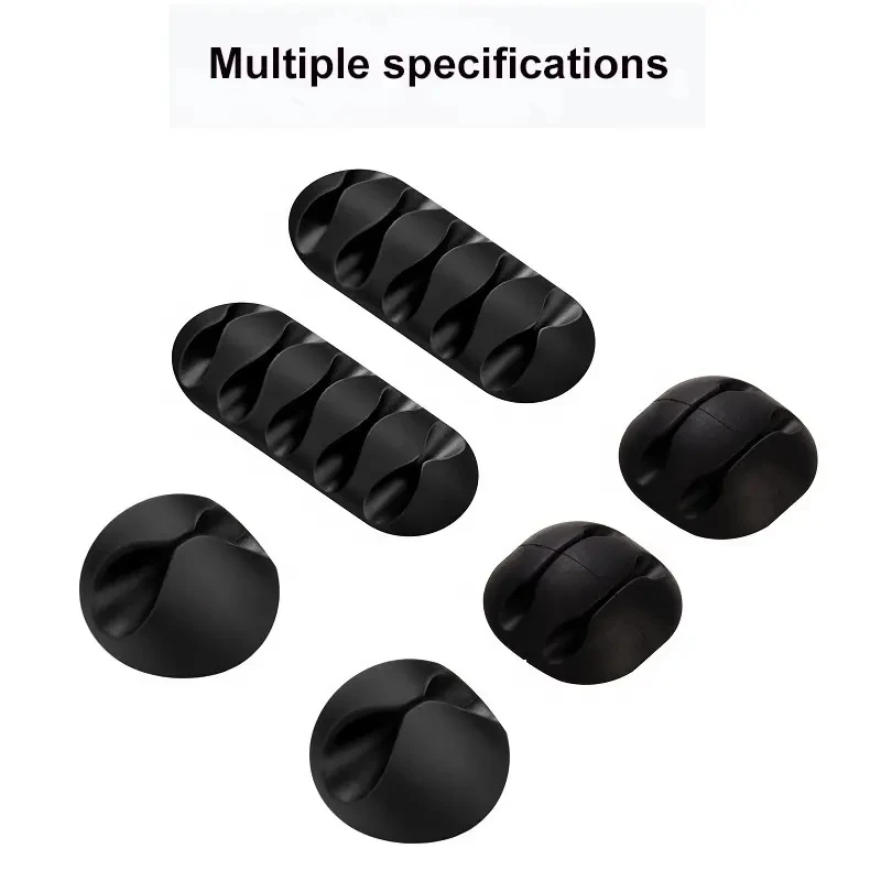 Organizador de cables de silicona, enrollador de cables USB, Clips de gestión autoadhesivos para ratón, teclado, auriculares para iPhone y Huawei