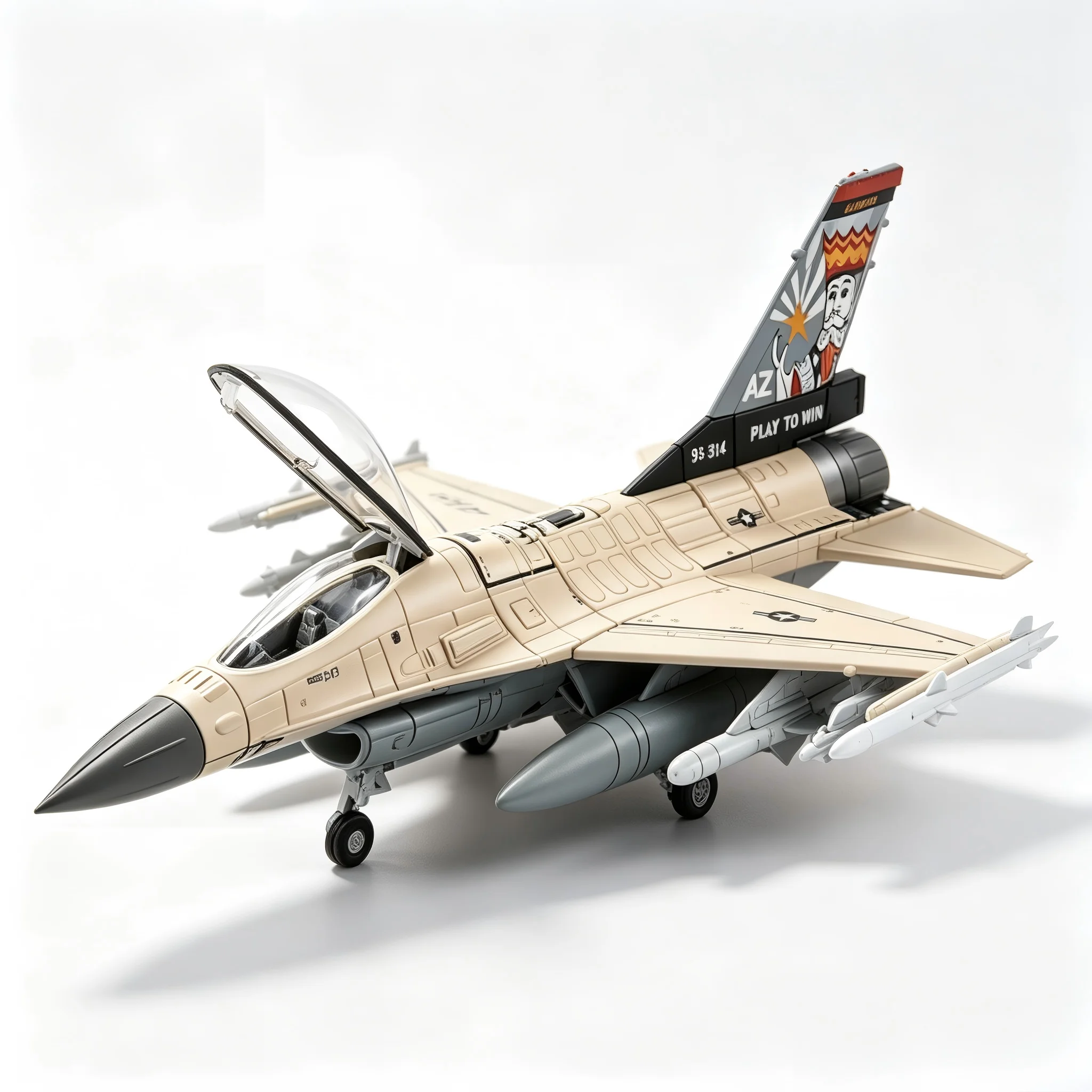 Modelo de avión de combate F-16 Fighting Falcon, réplica de avión militar de plástico y aleación, regalo coleccionable, decoración de escritorio para hobby de aviación, 1:72