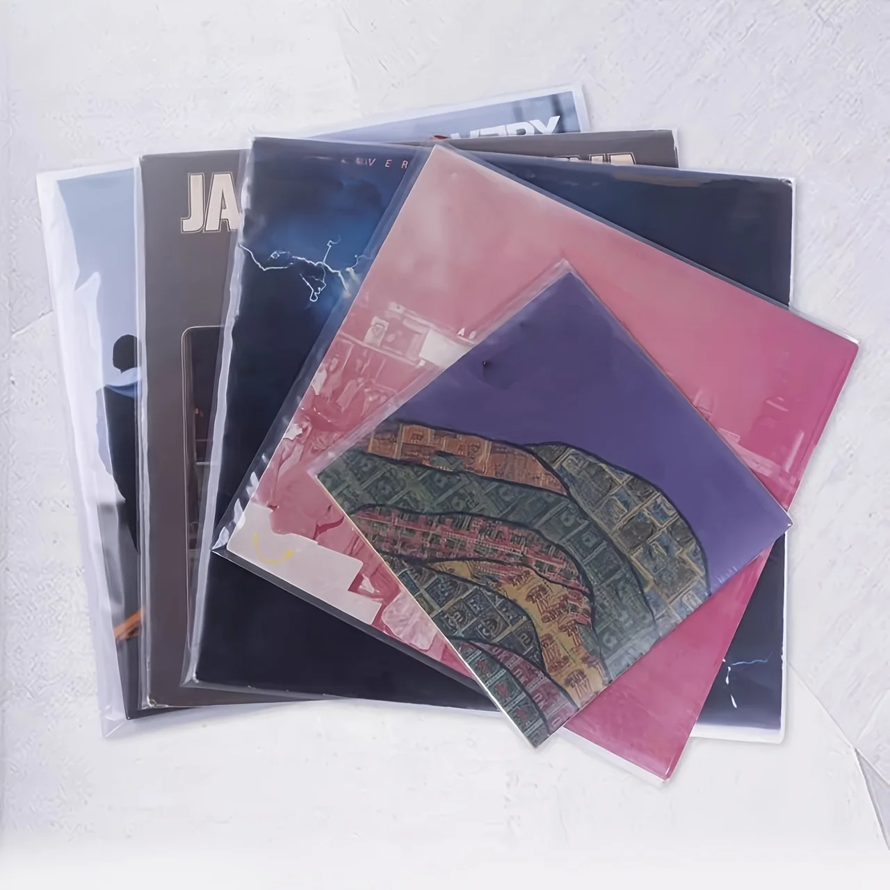 Fundas para discos de vinilo de 12 pulgadas de primera calidad, cubierta exterior de almacenamiento protector, diseño de solapa sin sello, extremo abierto para fácil acceso y protección