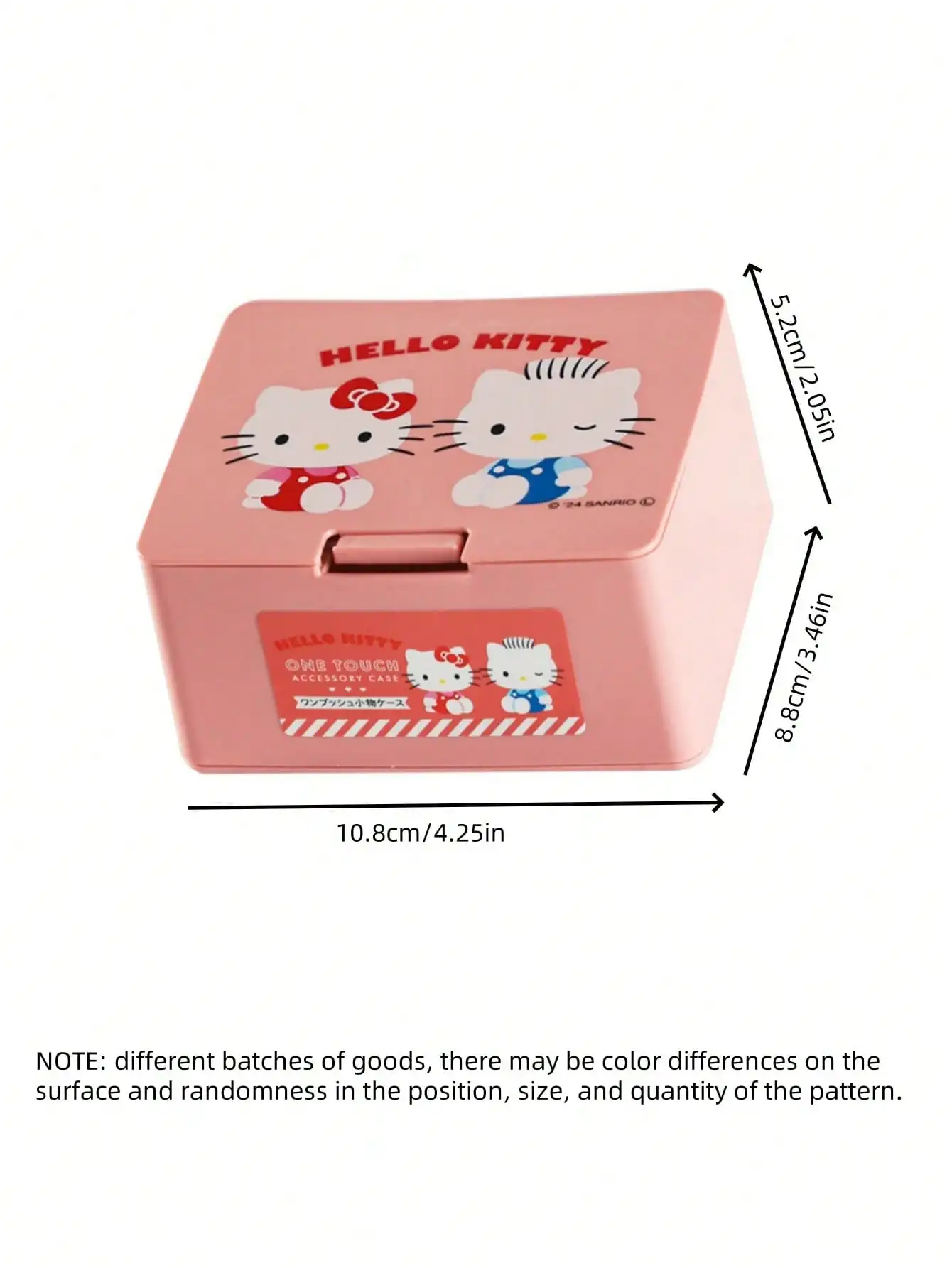 1 pieza de caja de almacenamiento de plástico Hellokitys Kuromi con tapa de apertura a presión - Almacenamiento moderno para hilo dental, almohadillas cosméticas y objetos pequeños