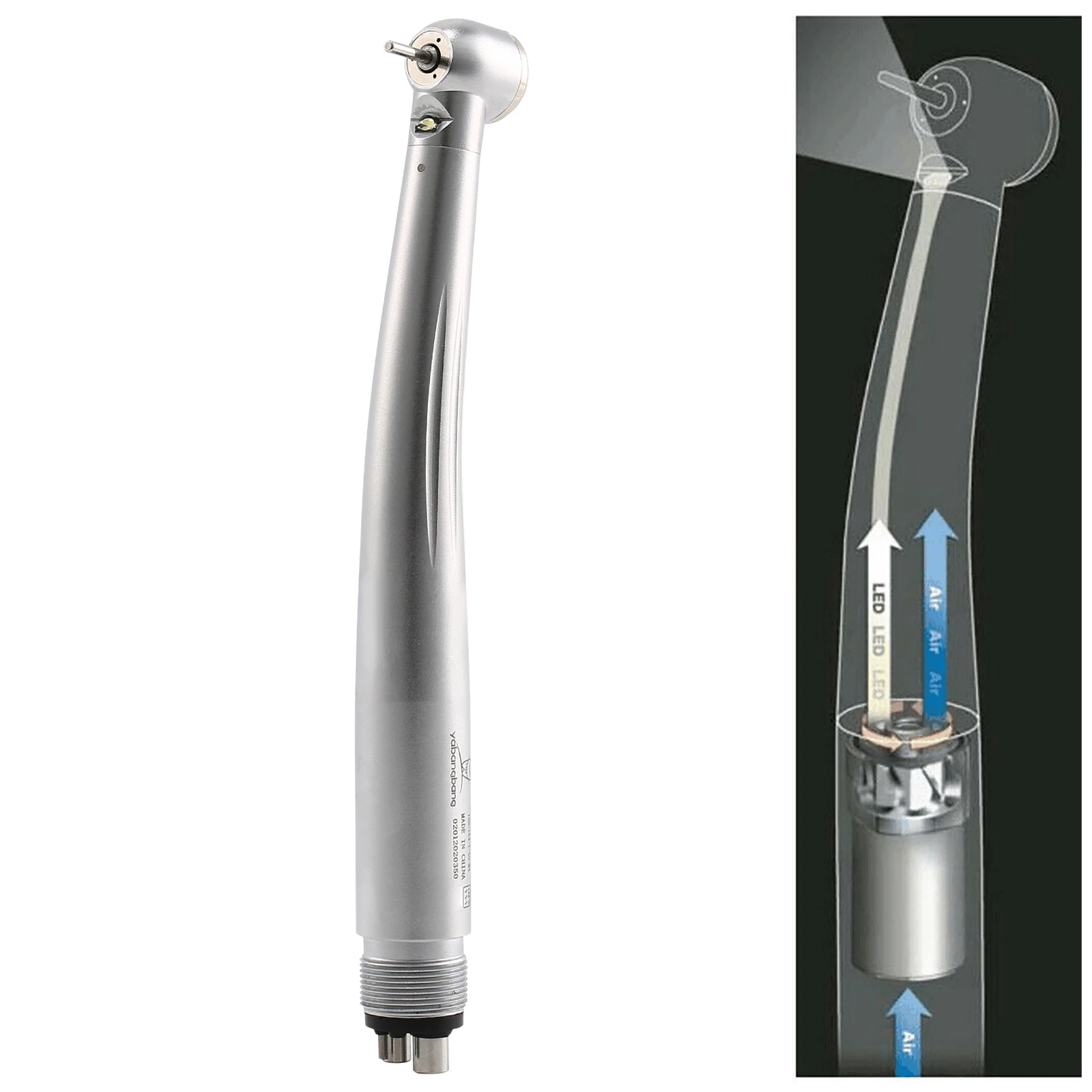 Pieza de mano Dental de alta velocidad, generador electrónico de autoalimentación LED, botón pulsador de fibra óptica, turbina de aire, Rotor de cartucho de 2/4 orificios compatible con NSK KAVO