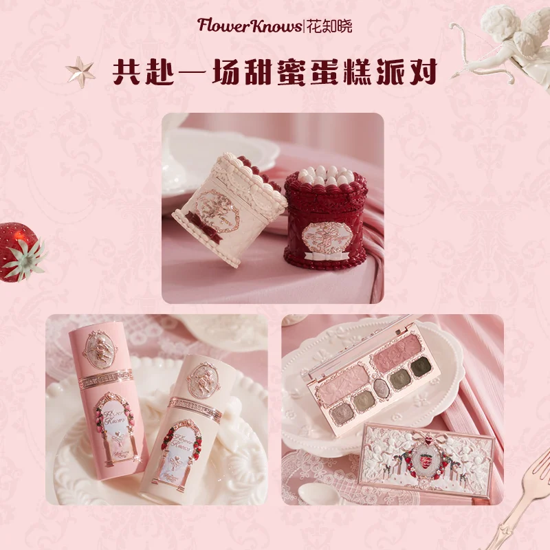 Caja de Regalo Flowerknows, Set de Maquillaje Little Angel, Caja Completa con Brillo Labial, Rubor, Joyería de Concha, Kit de Regalo de Cumpleaños Flower Know